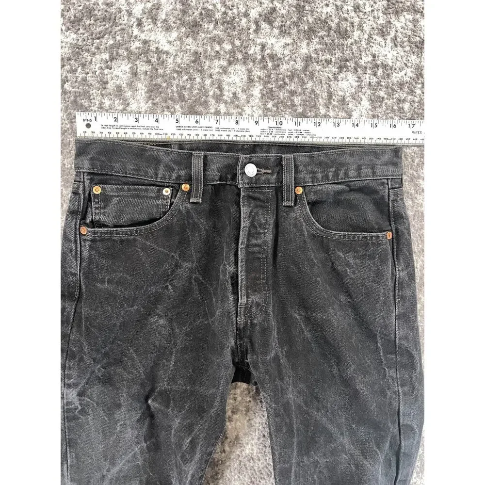 Levis 501 Original Fit Mens 32x30 Black Straight Leg Button Fly Jeans